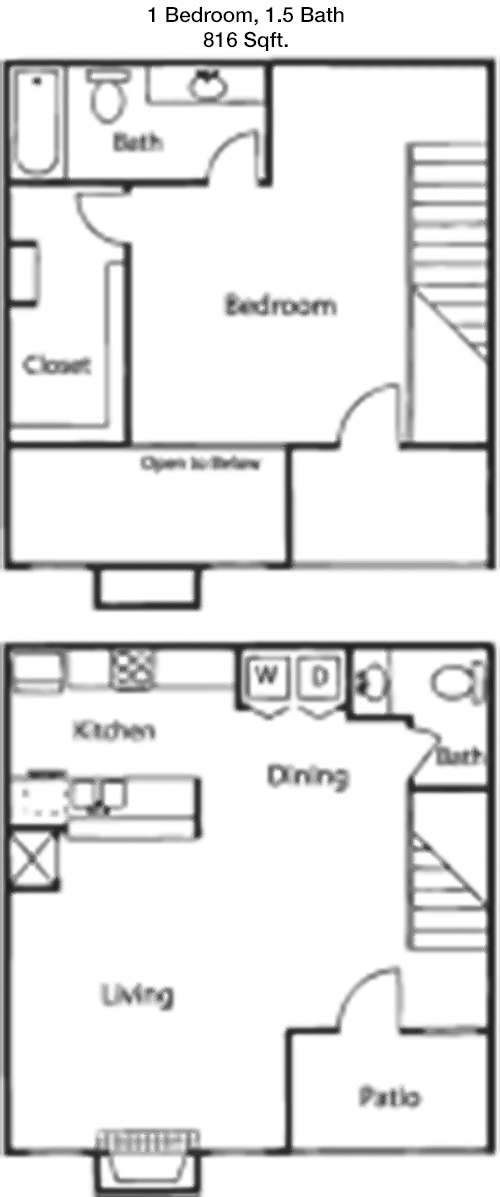 816 sq ft floorplan layout