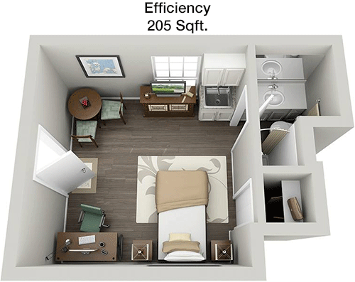 205 sq ft floorplan layout