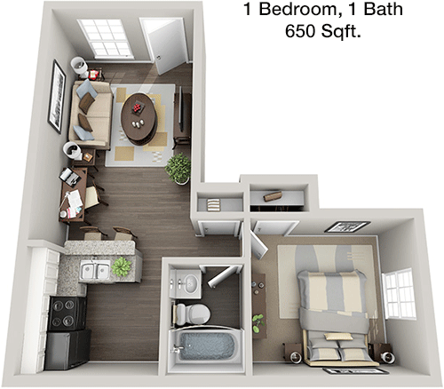 650 sq ft floorplan layout