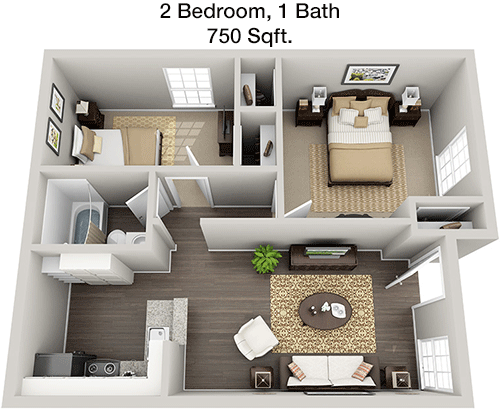 750 sq ft floorplan layout