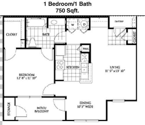 750 sq ft floorplan layout