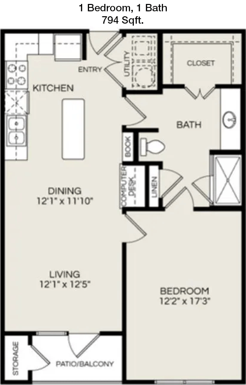 794 sq ft floorplan layout
