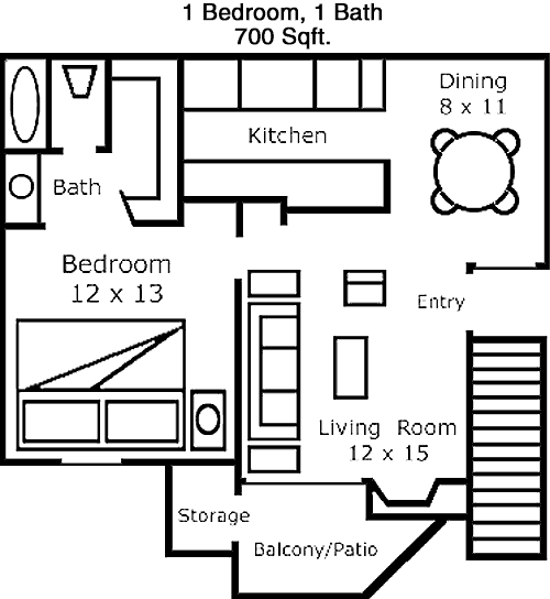 700 sq ft floorplan layout