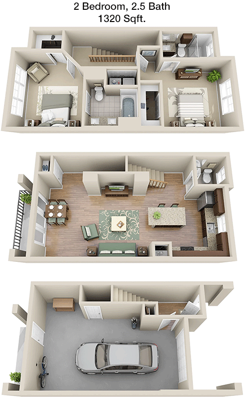 1,320 sq ft floorplan layout