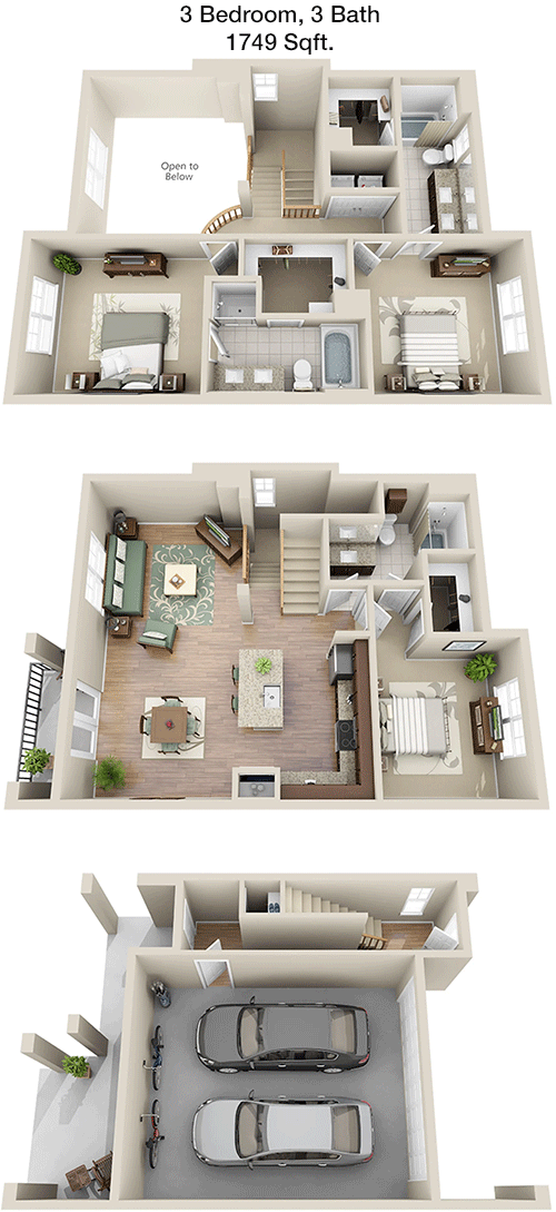 1,749 sq ft floorplan layout