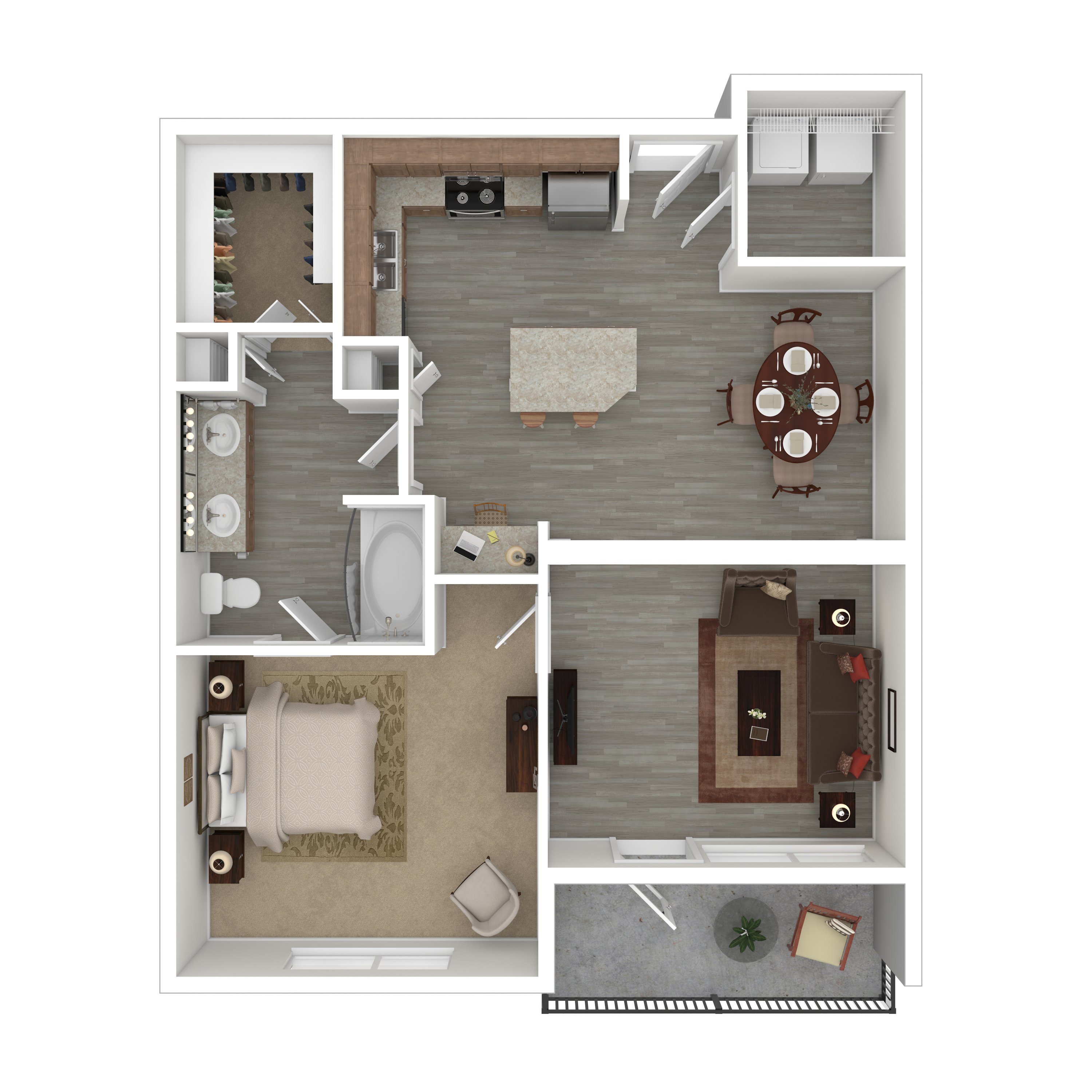 A5 - Premium 1 Bed, 1 Bath floorplan layout