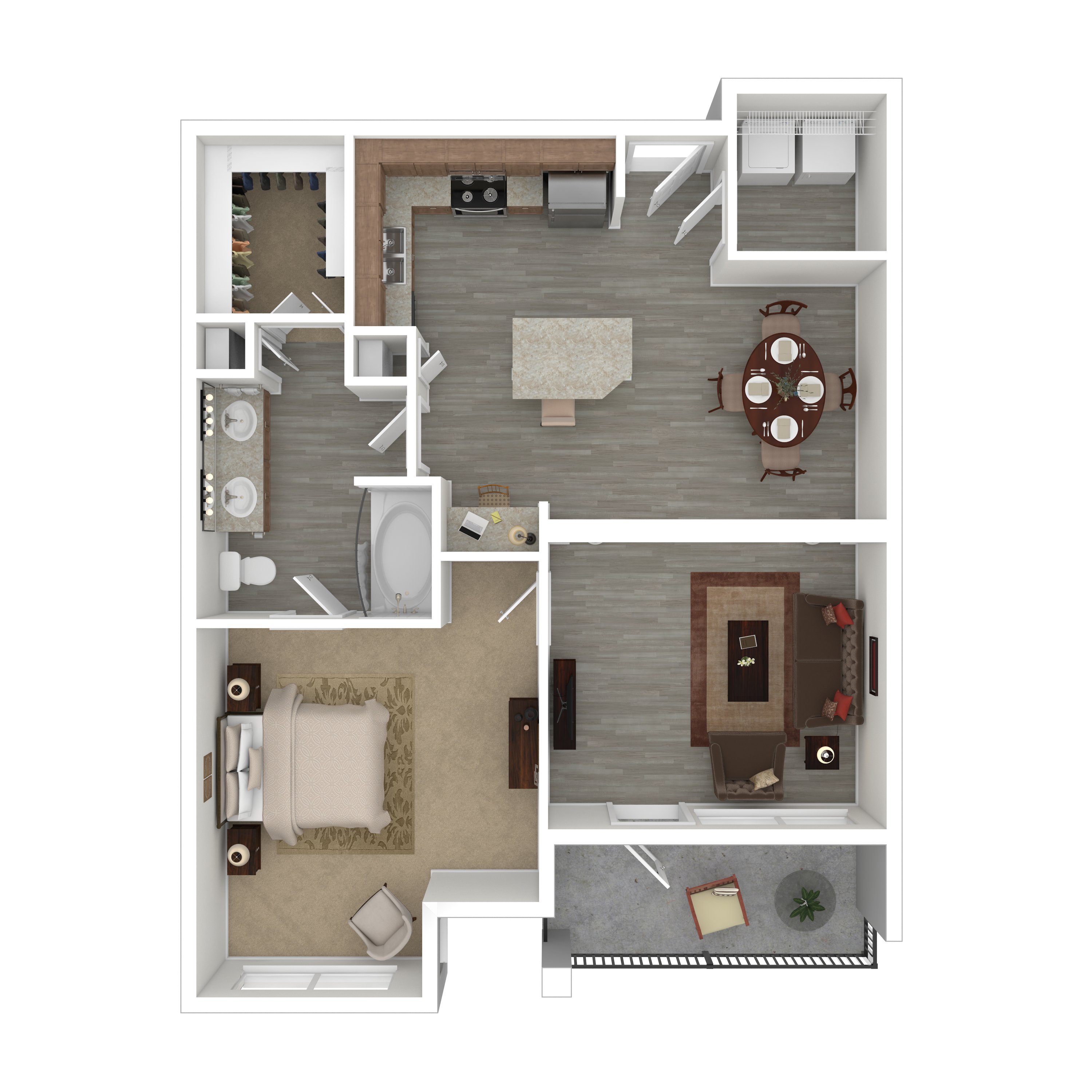 A6 - Classic 1 Bed, 1 Bath floorplan layout