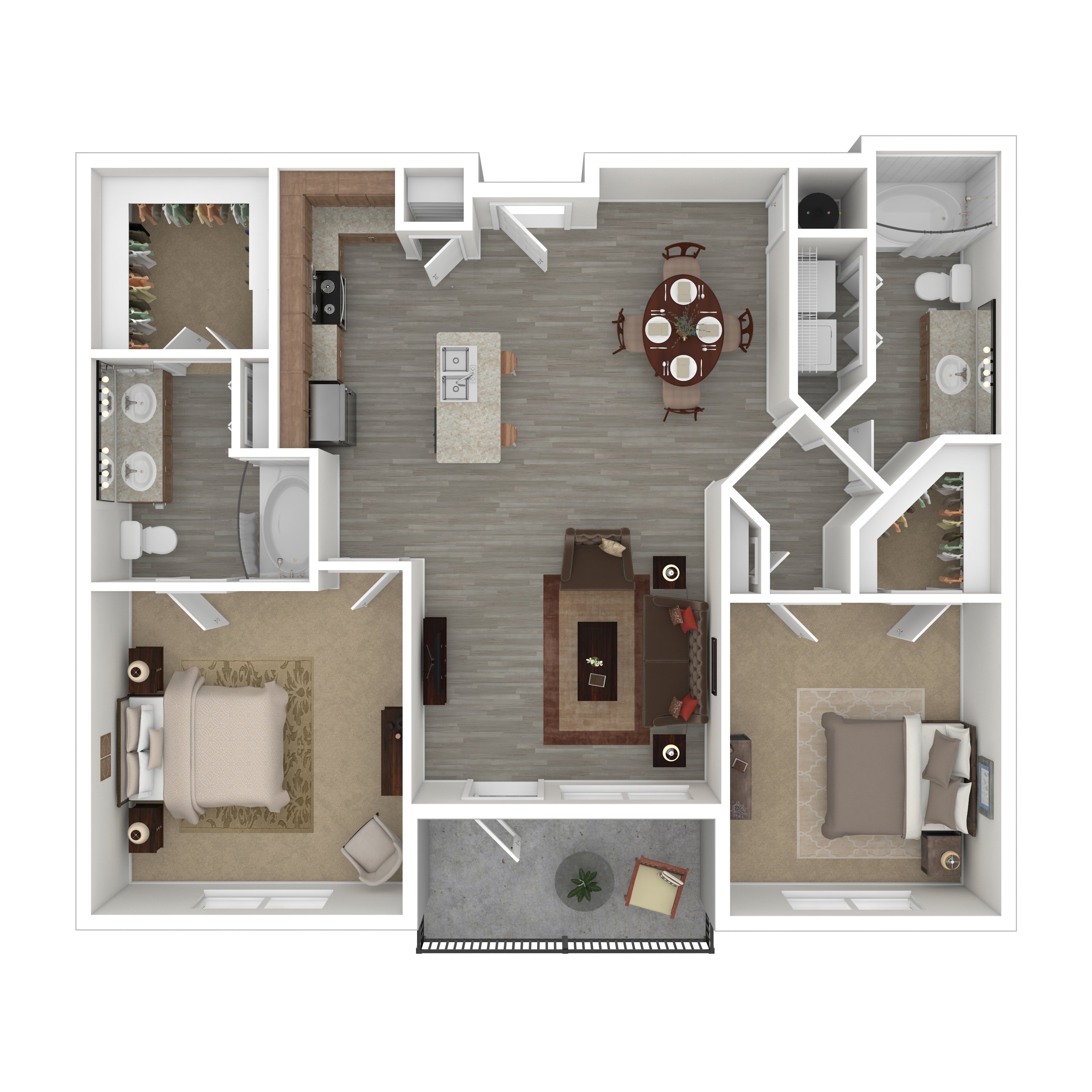 B2 - Signature 2 Bed, 2 Bath floorplan layout