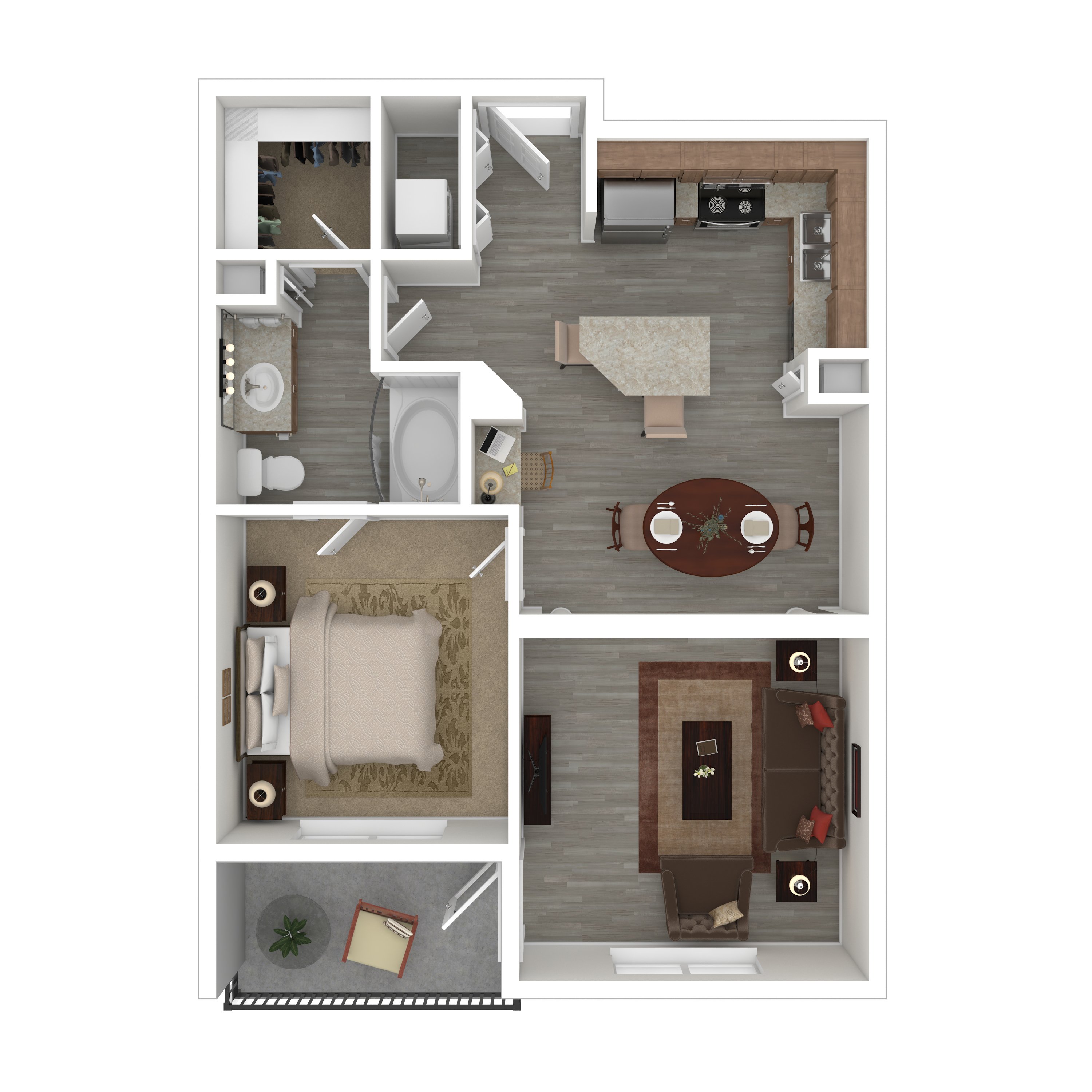 A3 - Signature 1 Bed, 1 Bath floorplan layout