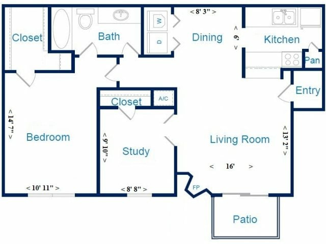 2-1E floorplan layout