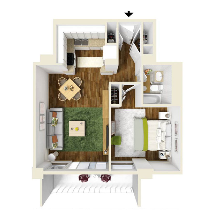 The Travis floorplan layout