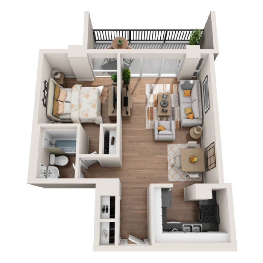 The Clay floorplan layout