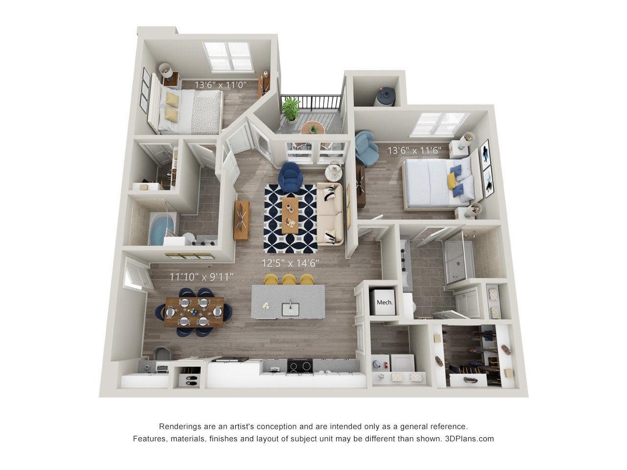 B-3 floorplan layout