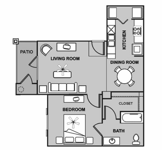 1x1 floorplan layout