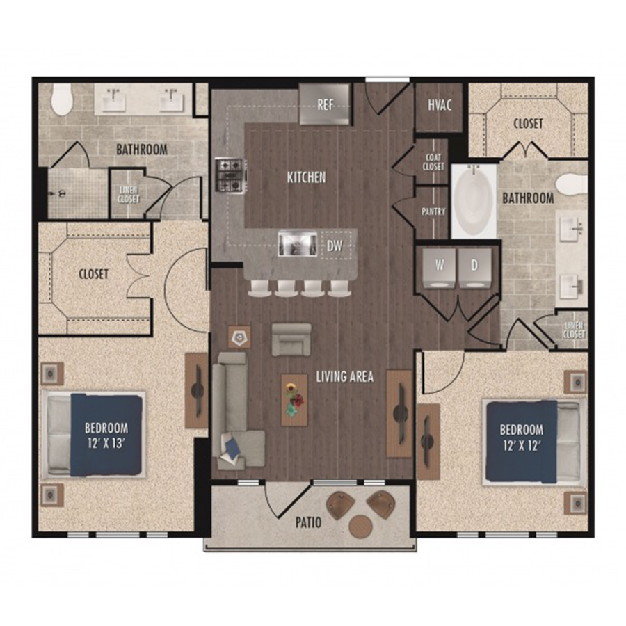 B1-2X2 floorplan layout