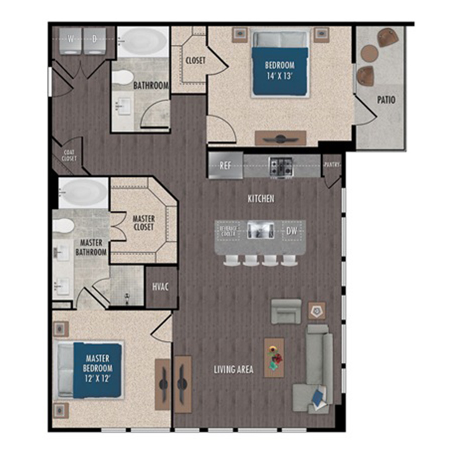 B3-2X2 floorplan layout