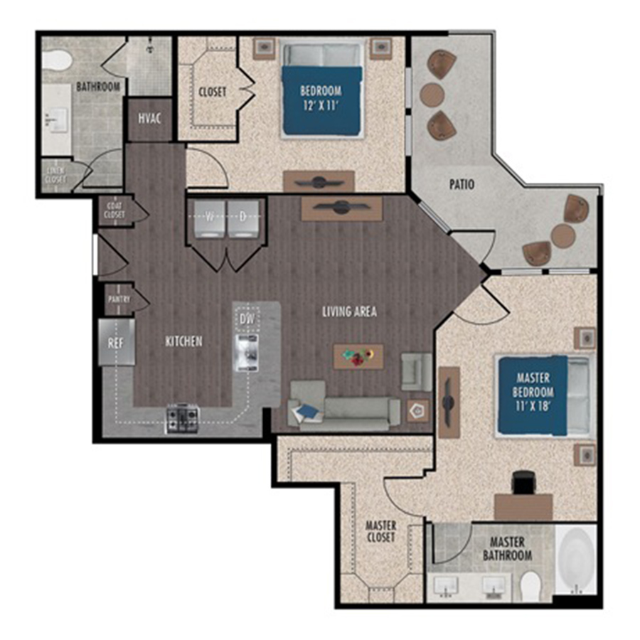 B2-2X2 floorplan layout
