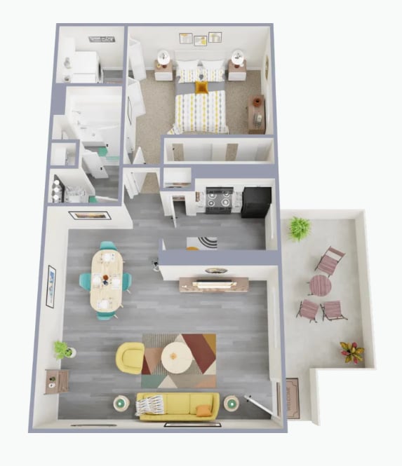 1x1 floorplan layout