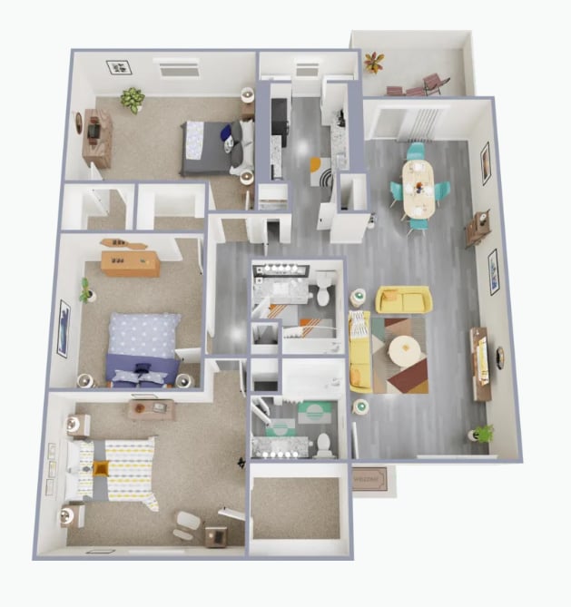3x2 floorplan layout