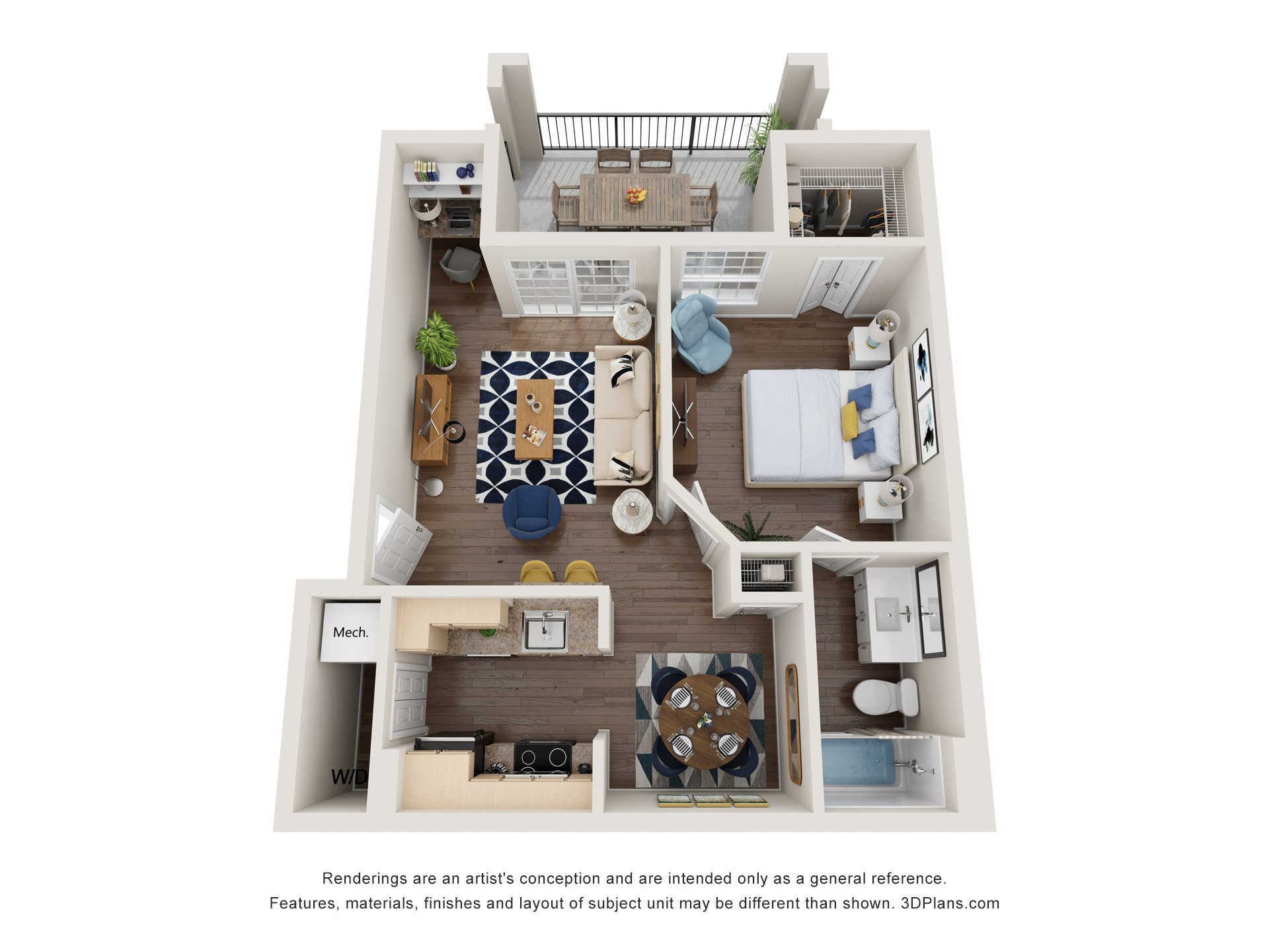 Cosmopolitan floorplan layout