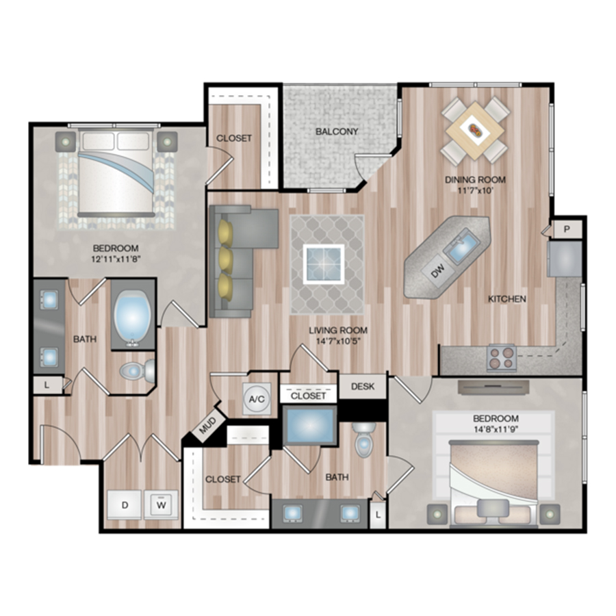 B2A -2x2 floorplan layout