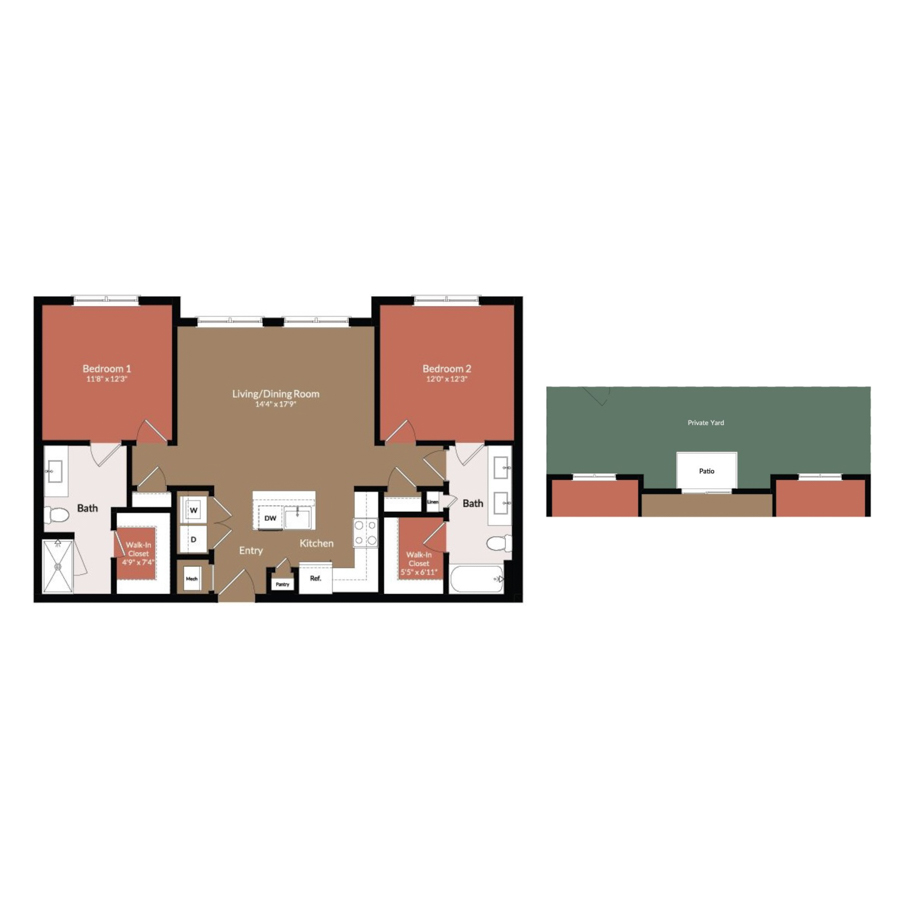 B1 Shower/Yard floorplan layout
