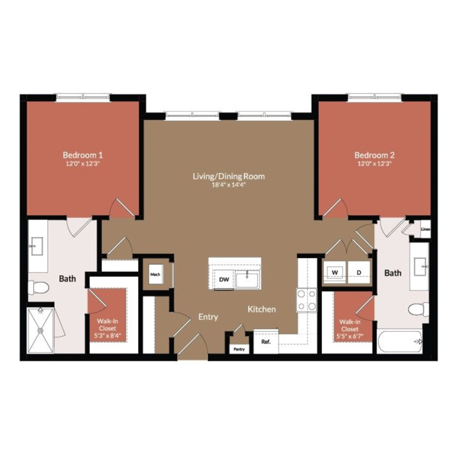 B2 Shower floorplan layout