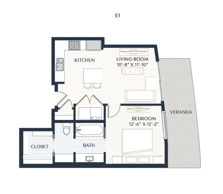 E1 floorplan layout