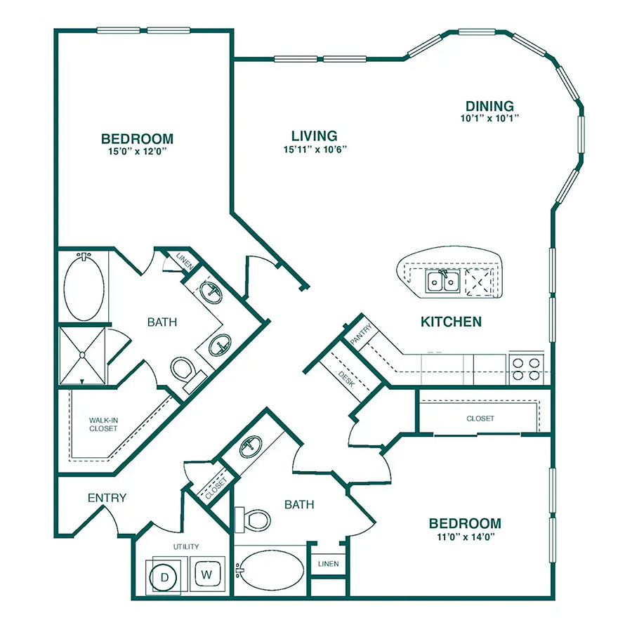 The Langley floorplan layout