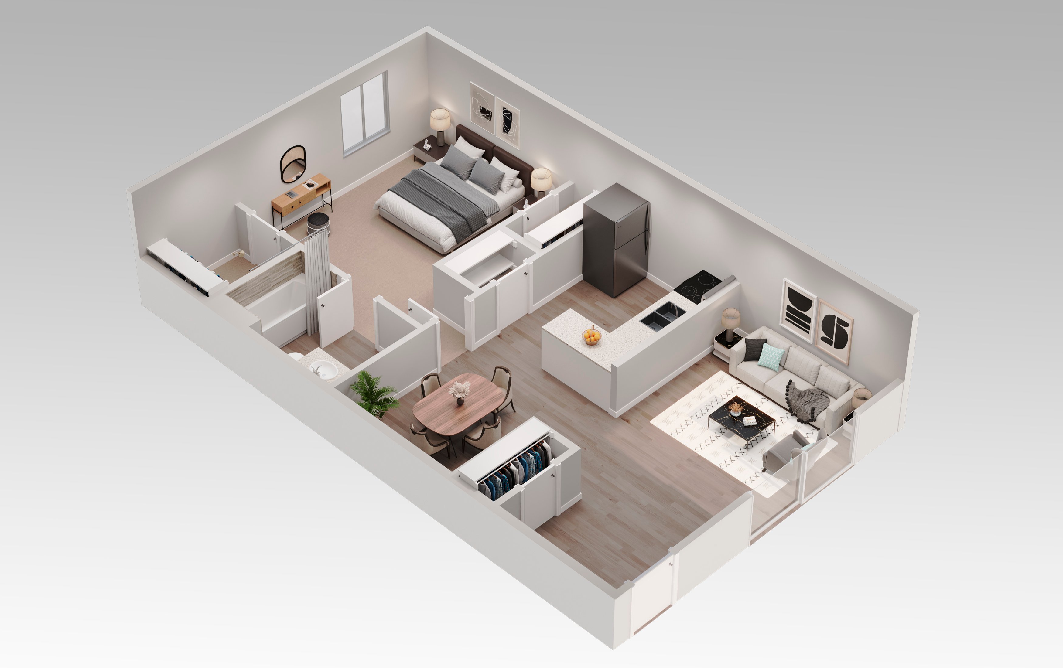 1 bedroom 1 bath floorplan layout