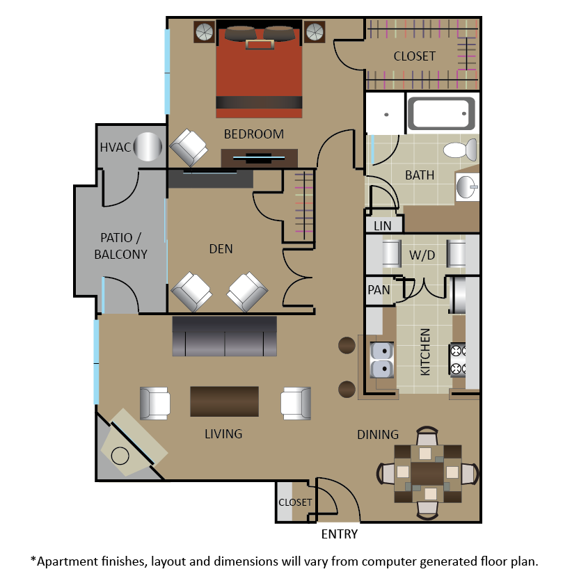 B + DEN floorplan layout
