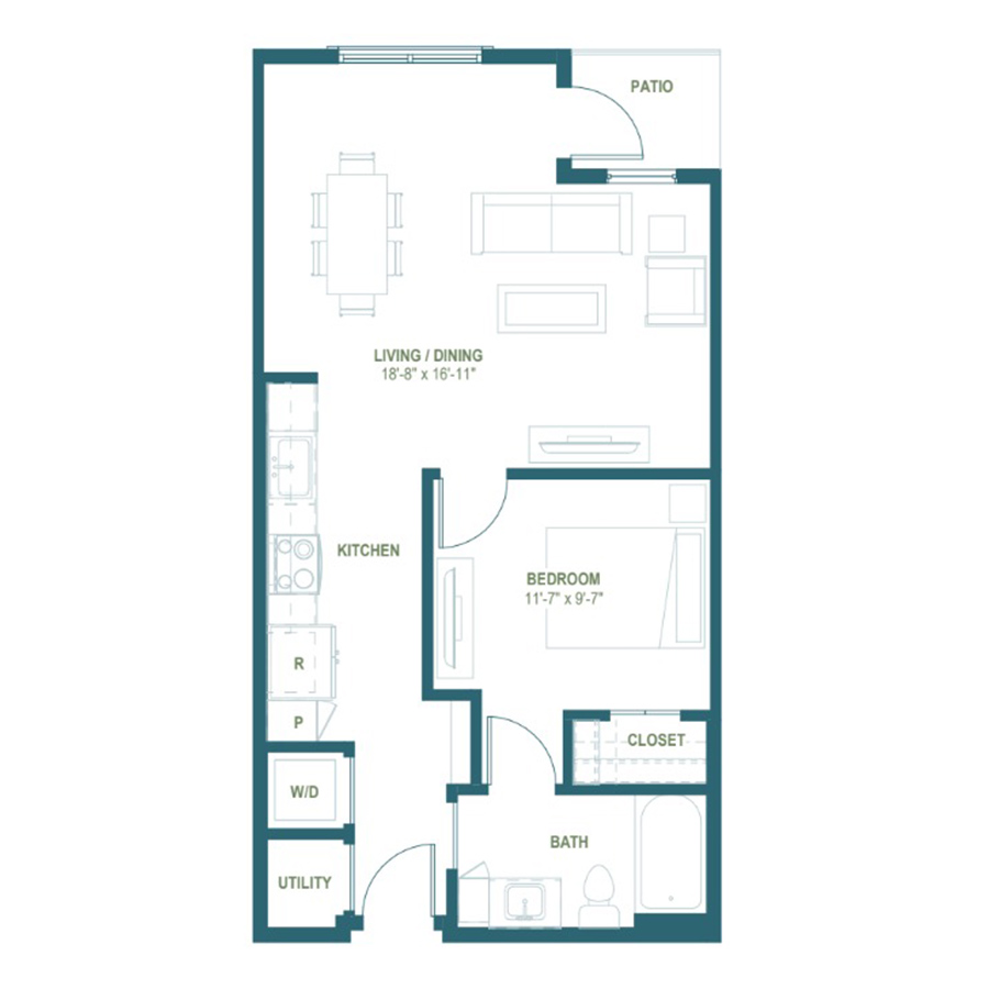 S2 Alt | Studio - Color Scheme 1 floorplan layout