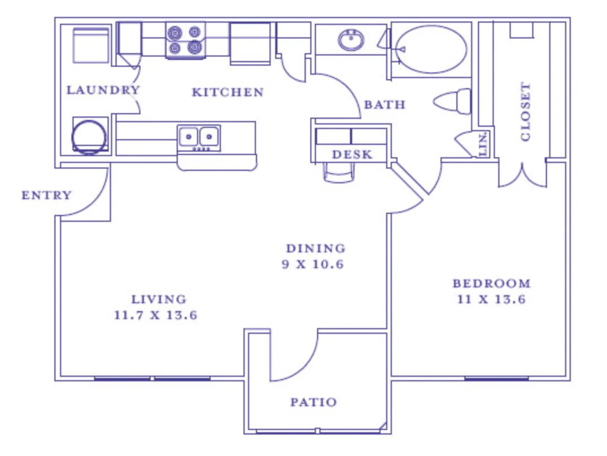 1x1 floorplan layout