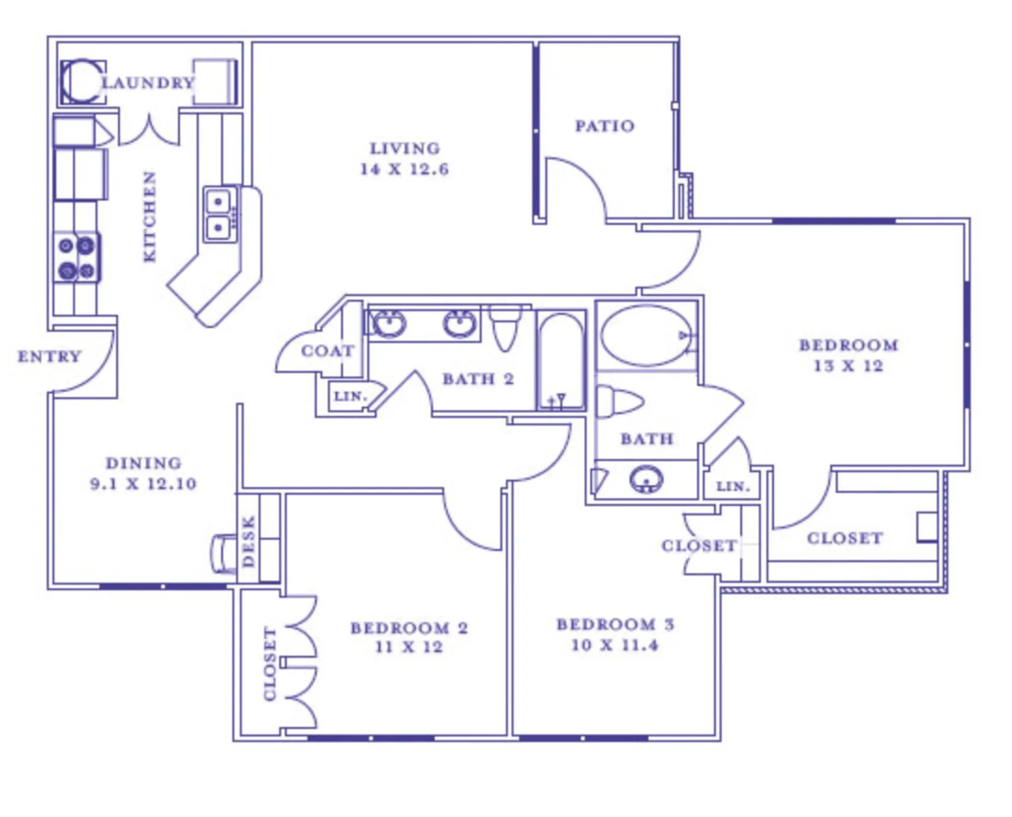 3x2 floorplan layout