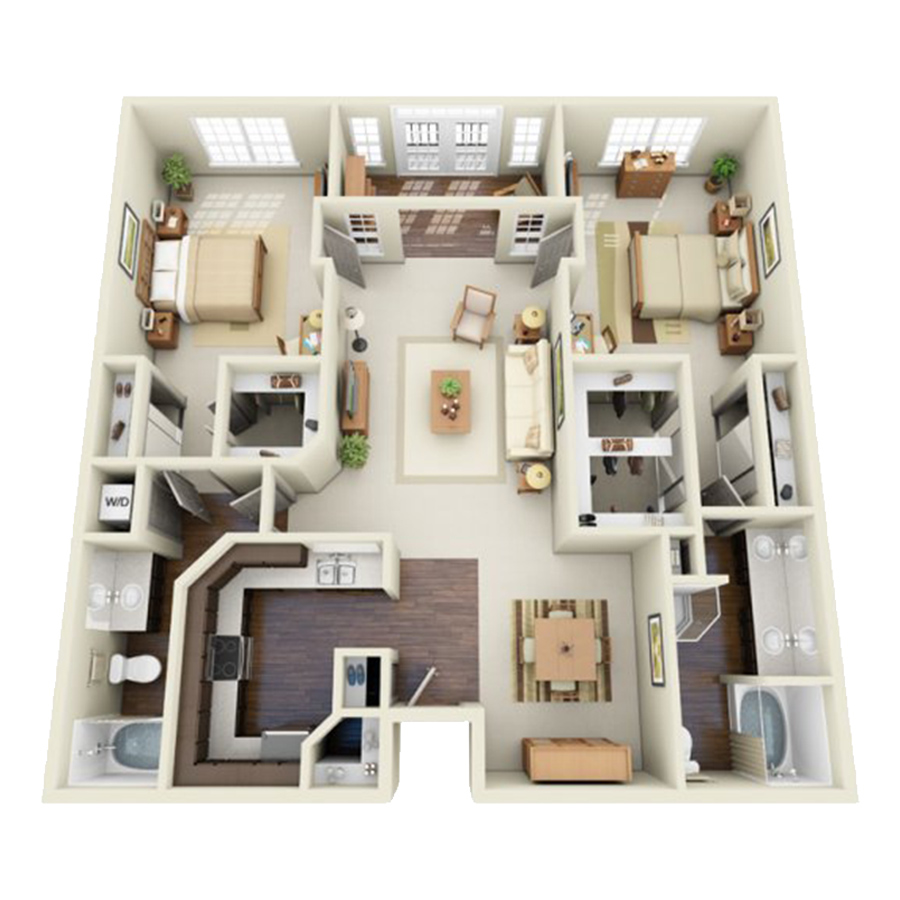 H floorplan layout