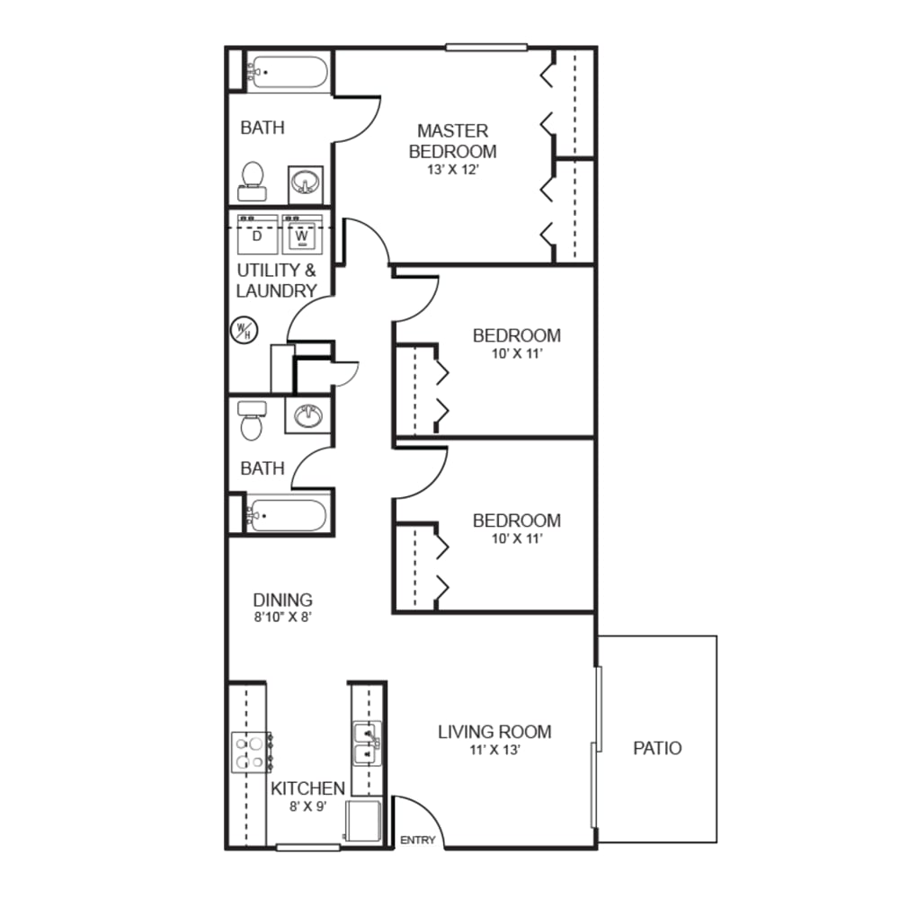 3 x 2-3x2 Flat 50 floorplan layout