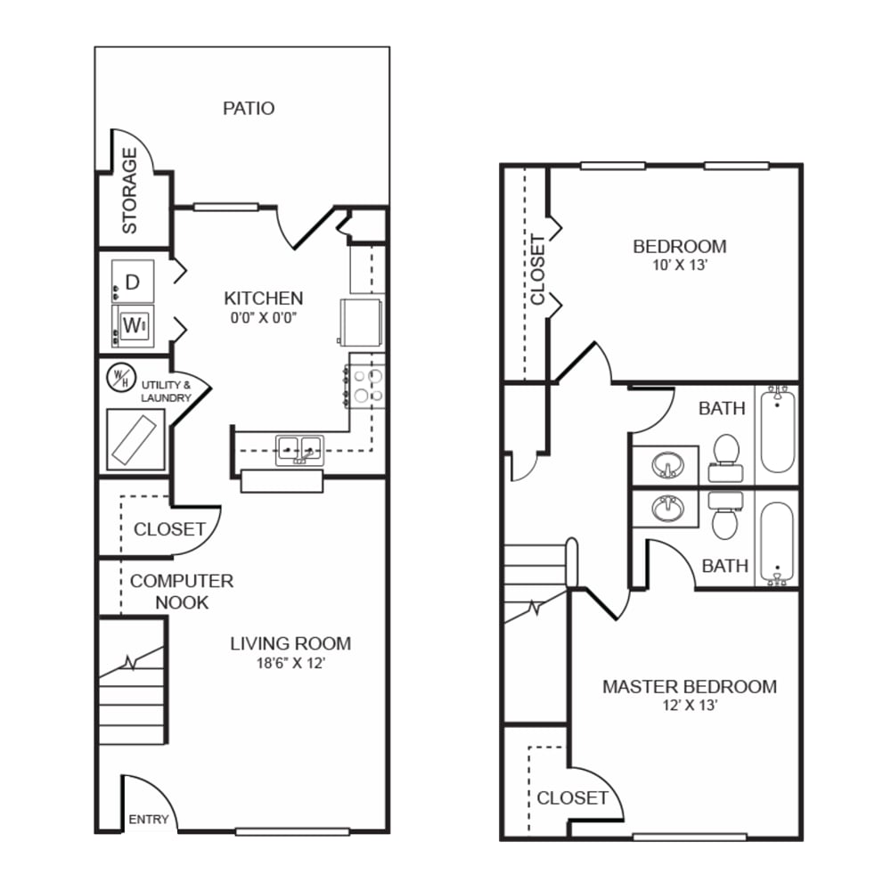 2 x 2-2x2 TH Mkt floorplan layout