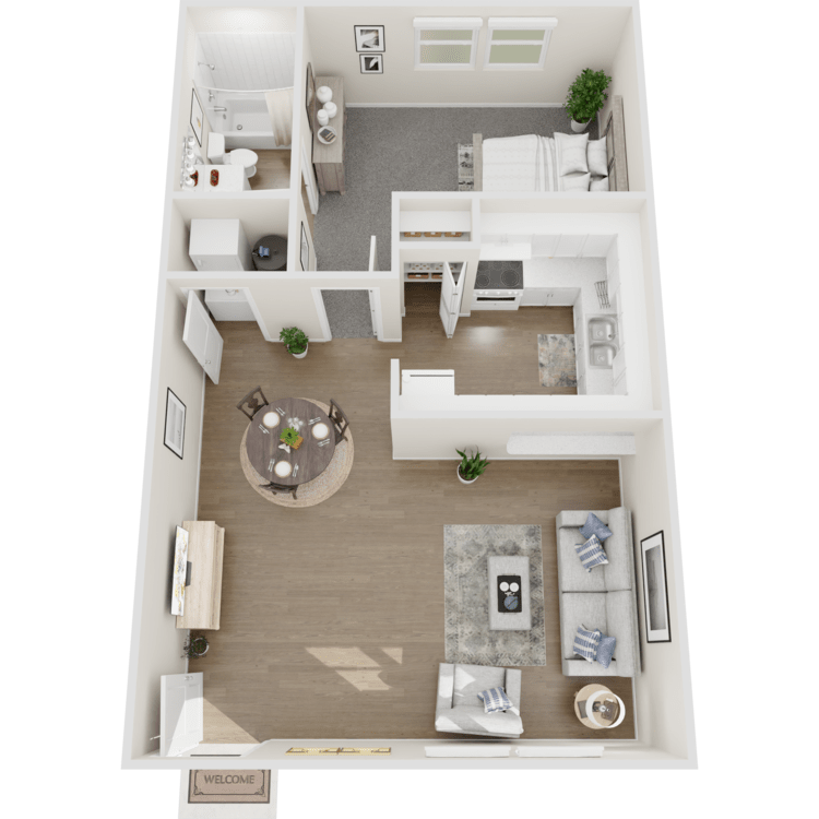 1B-1B 2 floorplan layout