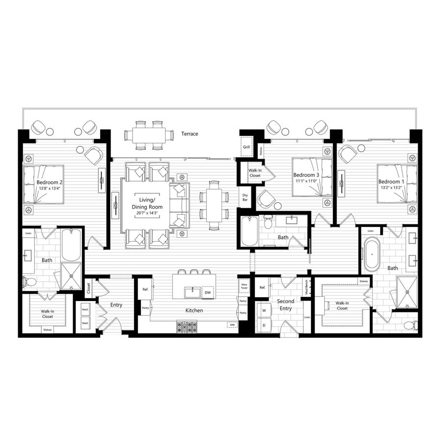 PH1 floorplan layout