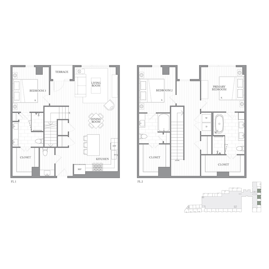 Townhouse 3A floorplan layout