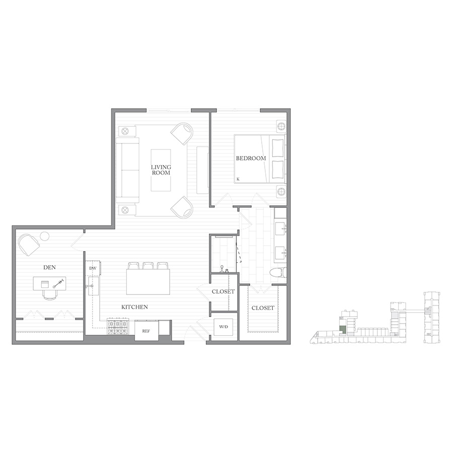 Residence 1T floorplan layout