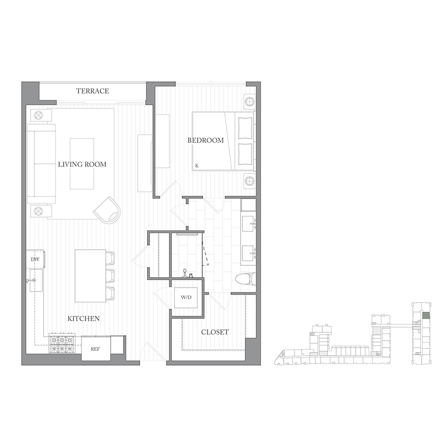 Residence 1C floorplan layout