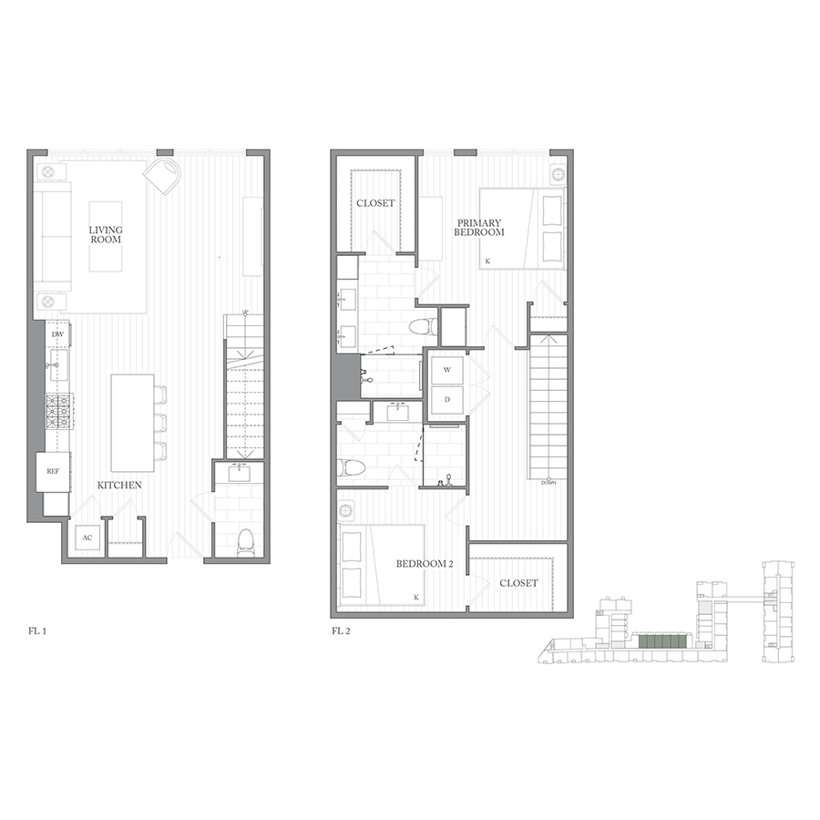 Townhouse 2V floorplan layout