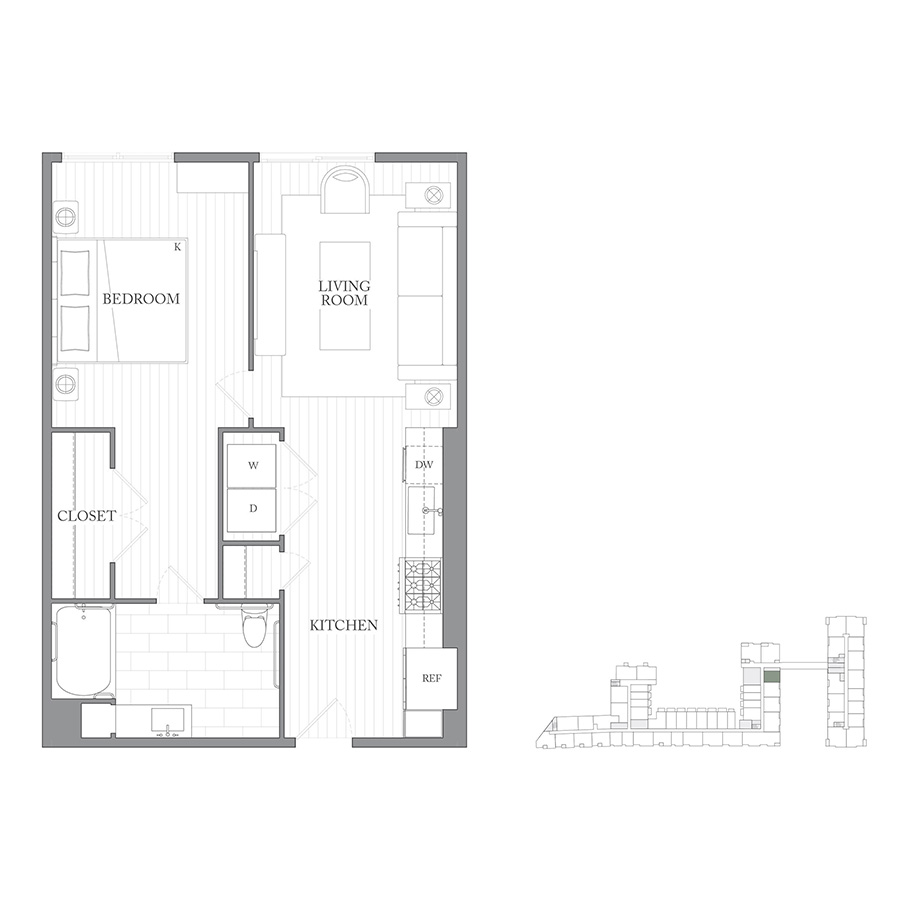 Residence 1J floorplan layout