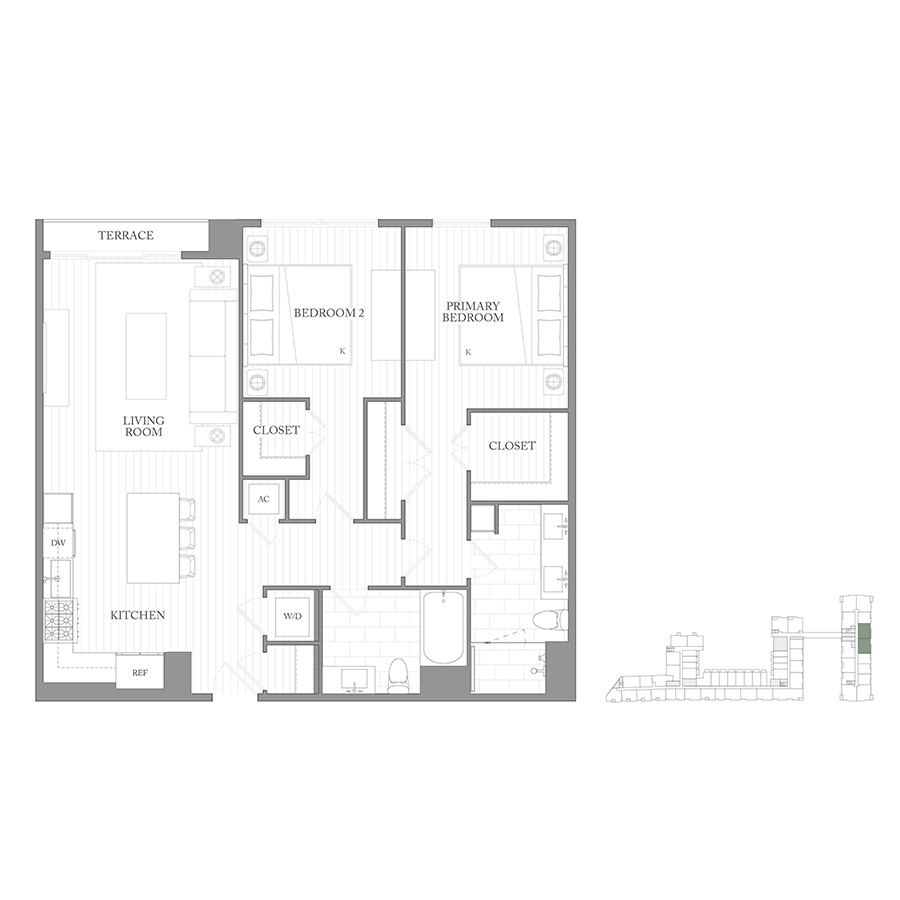Penthouse 2B floorplan layout