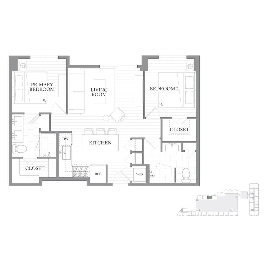 Residence 2R floorplan layout