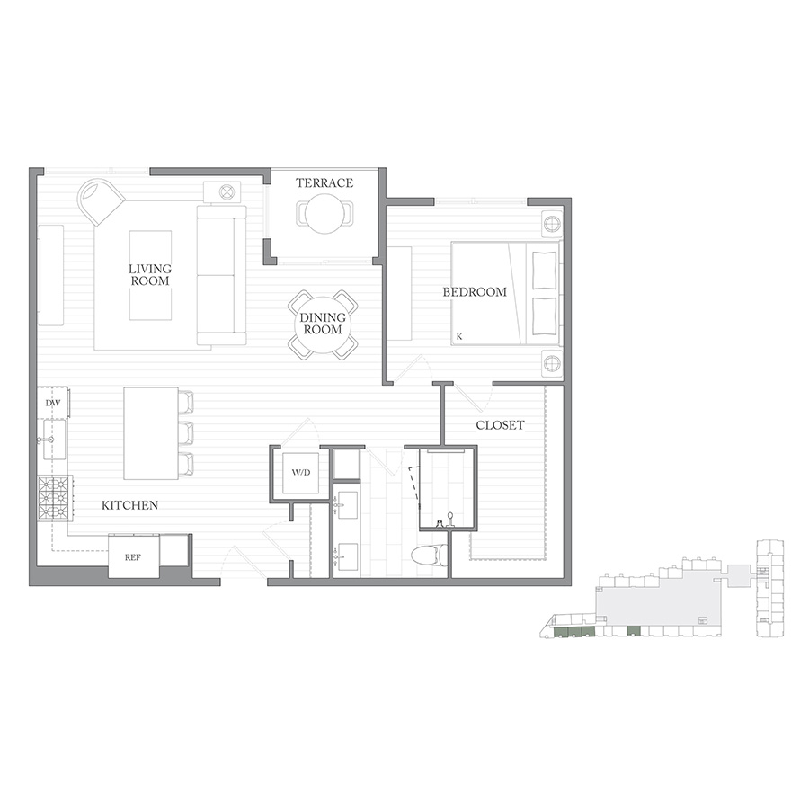 Residence 1Q floorplan layout