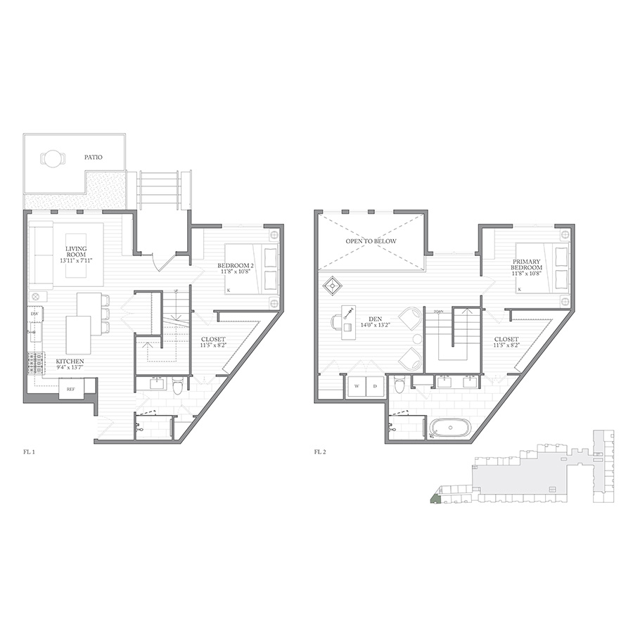 Townhouse 2P floorplan layout