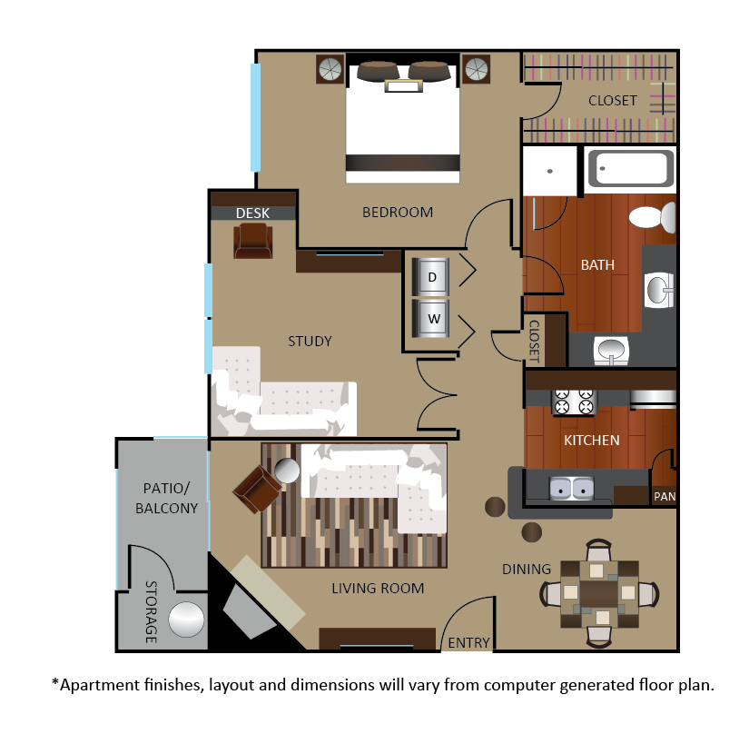 B + DEN floorplan layout