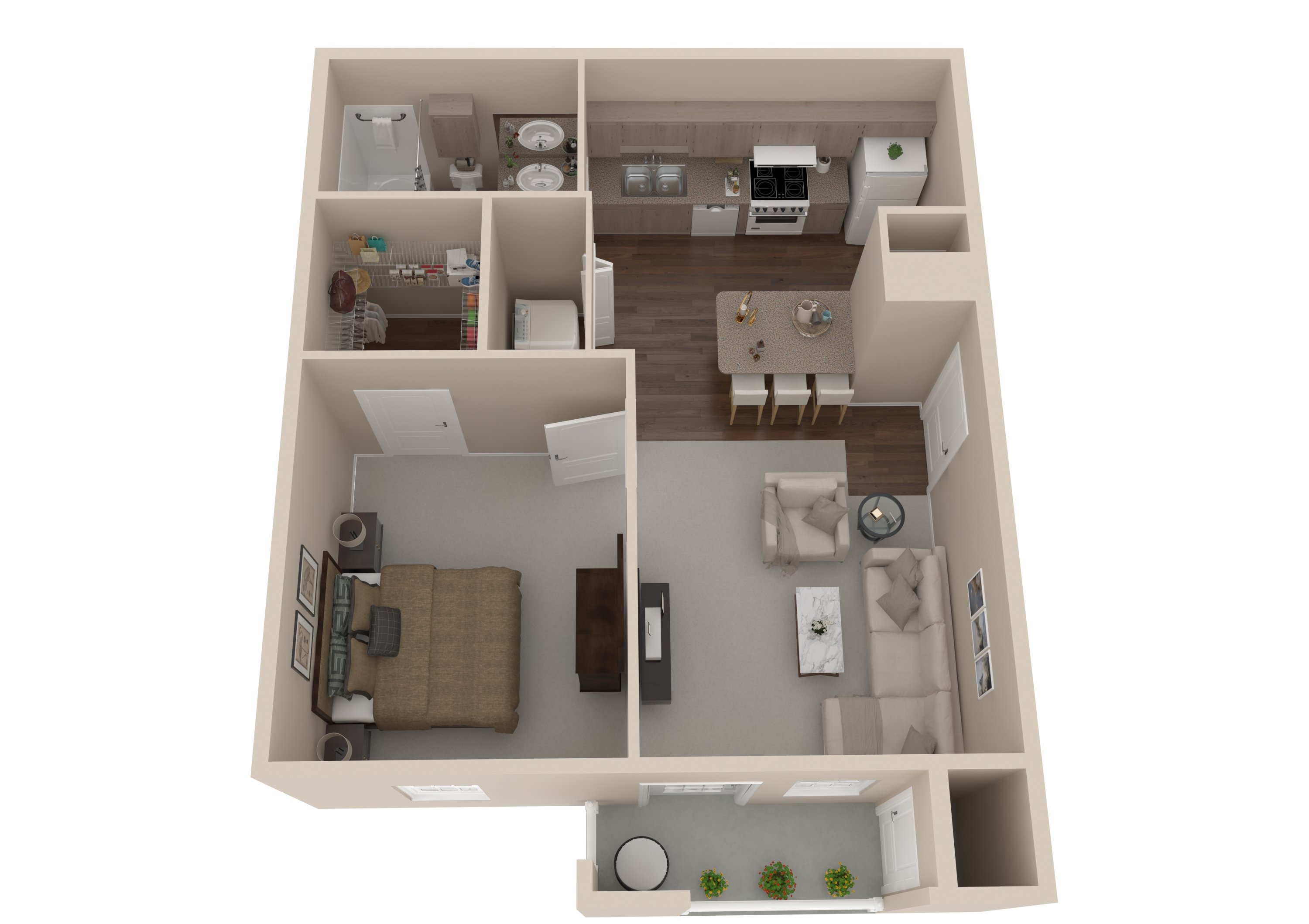 1x1-1B60 floorplan layout